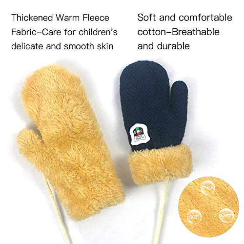 Baby Winter Mittens, 3 Pair Toddler Kids Knit Fleece Lined Gloves for Boys Girls