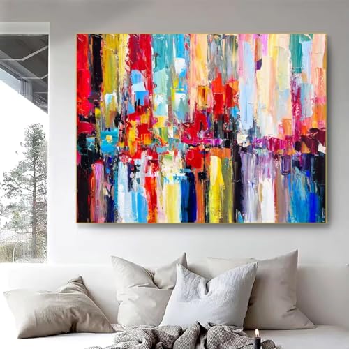Tableau abstrait moderne grand format 70x108cm pour décoration murale