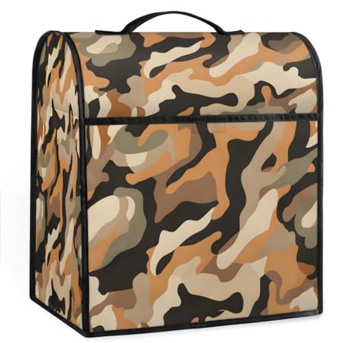 Coffee Maker Cover Camouflage Theme Kitchen Appliance Covers Small Appliance Covers Blender Cover Juicer Cover Dust Covers for Kitchen Appliances with Top Handle and Pockets,Washable,B284