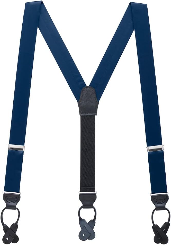 Suspender Store Elegant Silk Suspenders - 1.38-Inch Wide - Y-Back - Button - 14 Gorgeous Colors & 2 Sizes