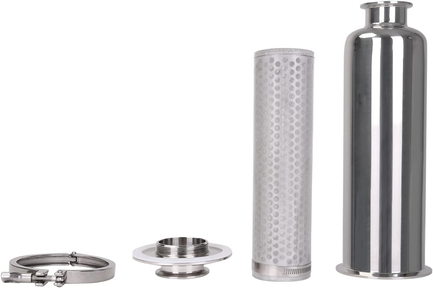 DERNORD 2 Inch Tri-Clamp Filter - SS304 Sanitary Fittings Inline Straight Strainer with 60 Mesh Stainless Screen