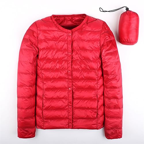 Autumn Spring Ultra Light Down Jacket Women White Duck Down Coat Collarless Warm2