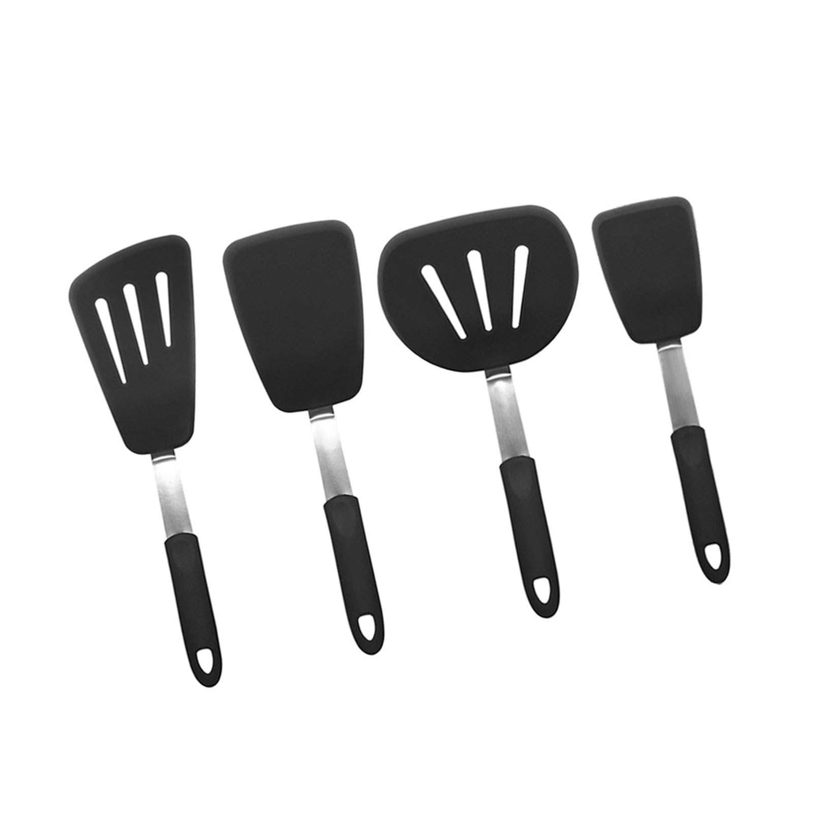 JUYAXIN Ergonomic Grip Silicone Spatula Slotted Turner, Easy Cleaning Accessories for Kitchen Use Cooking Utensil