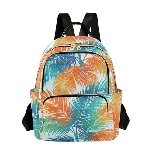 Mochila para mujeres Hojas de playa de verano antirrobo y ligera de 12.5 pulgadas S