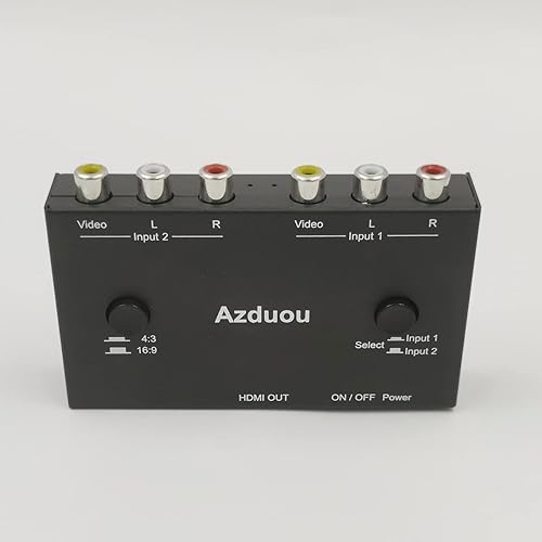 Miniatura 31 de 4 AV a HDMI, 1080P/720P 4 vías RCA compuesto CVBS AV Switch a HDMI convertidor adaptador compatible 4:3/16:9 conmutación, para Sega Xbox PS1 PS2 PS3