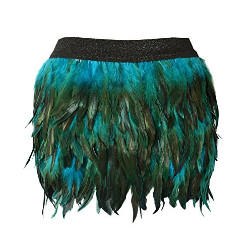 Miuco Womens Faux Feather A Line Mini Skirt X-Small Blue