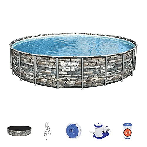 Bestway Terra Power Steel - Piscina Exterior Con Efecto Piedra