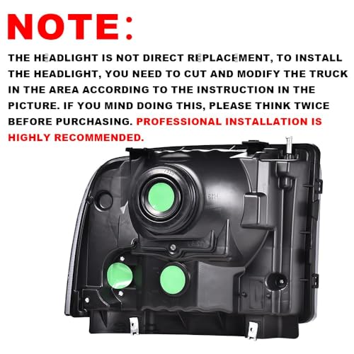 Image of GRAND ORANGE Headlights Fit 1999-2004 Ford F250 F350 F450 F550 Super Duty