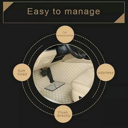 Miniatura 2 de Alfombrillas de cuero personalizadas impermeables para el 99 % de los sedán, SUV, automóvil deportivo, negro, beige, almohadillas de vehículo para