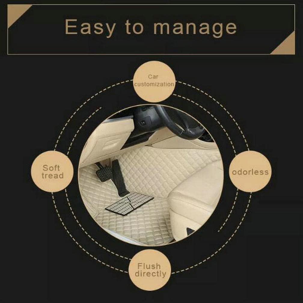 IMEISH Custom Leather Waterproof Car Floor Mats for 99% Sedan SUV Sports Car Black Beige Men's Women's Vehicle Pads Mat (Black and White)