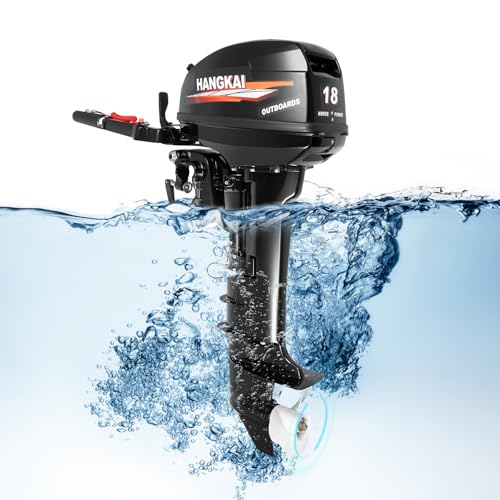 246CC Outboard Engines 2 Stroke 18HP Horsepower Outboard Marine Engines Outboard Motorboat Engine Heavy Duty Fishing Boat Engine with CDI Ignition System Water Cooling System
