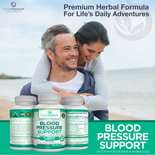Premium Blood Pressure Support Supplement by PurePremium with Hawthorn