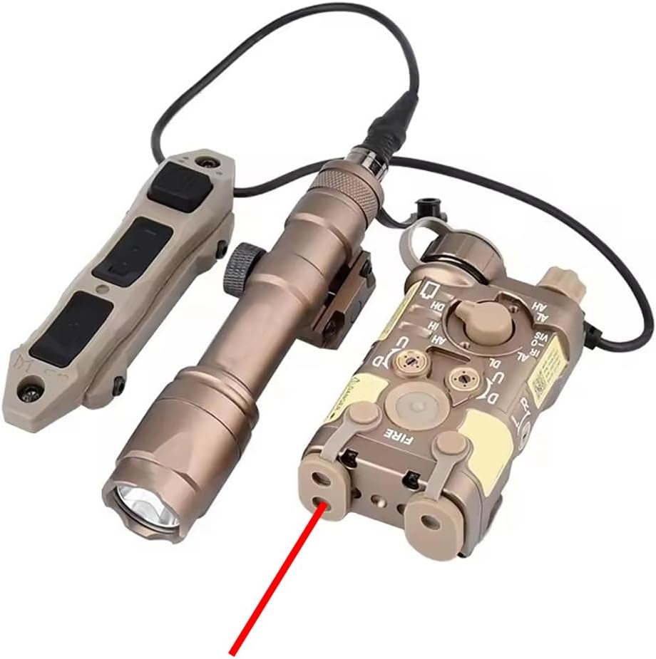 NAGL/PEQ15 Box Aiming Laser Sights(with Red/Green/Blue Laser+IR Laser+White Light), and M600C/M300A Strong LED Flashlight, and Modular Dual Wire Remote Pressure Switch(SF+2.5 Plug) Combo