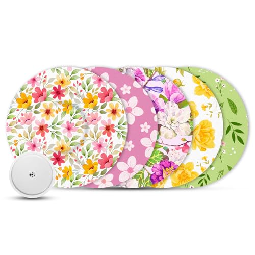 Libre 2 Plus Sensor Covers Waterproof,10 Pack Breathable & Flexible Full Covers for Libre 2 & Lingo,Hypoallergenic & Latex-Free Patches for Long Stay Protection,Diverse Floral