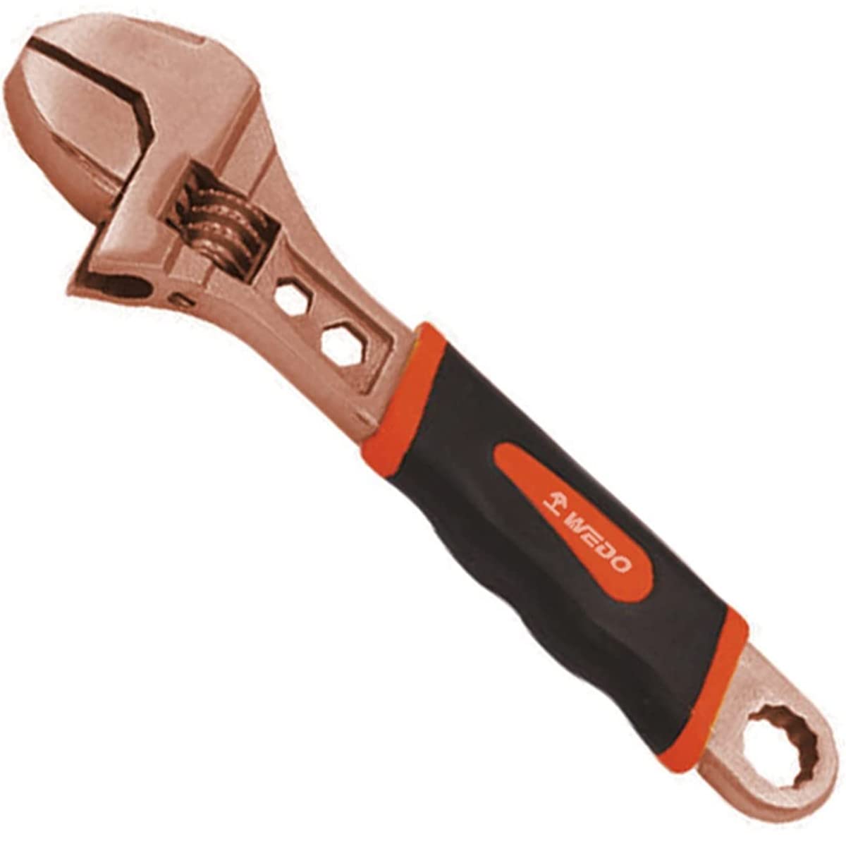 WEDO Llave inglesa sin chispas con mango de plástico, llave ajustable a prueba de explosiones, cobre berilio, BAM/FM/DIN, 12", 300 mm x 36 mm