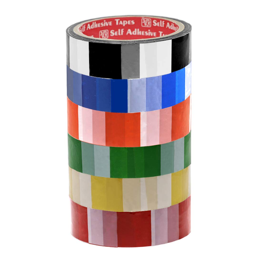 VCR Multicolour Checkers Tape - 35 Meters in Length - 24mm / 1" Width - (1 Piece each of Blue Green Red Yellow Orange Black) - 6 Rolls Per Pack (B08PPG4RZ3) Amazon Price History, Amazon Price Tracker