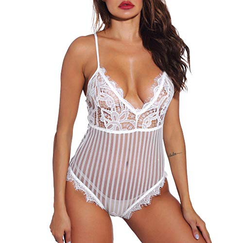Camisole lingerie sexy en dentelle fine avec transparence délicate pour adulte