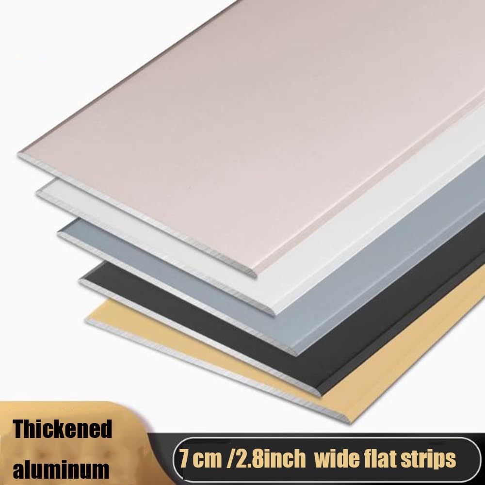 Striscia di transizione for pavimento resistente, soglia in metallo aggiornata da 3 pollici in alluminio giunzione for copertura dello spazio del rivestimento autoadesivo(Silver,130cm/51in)