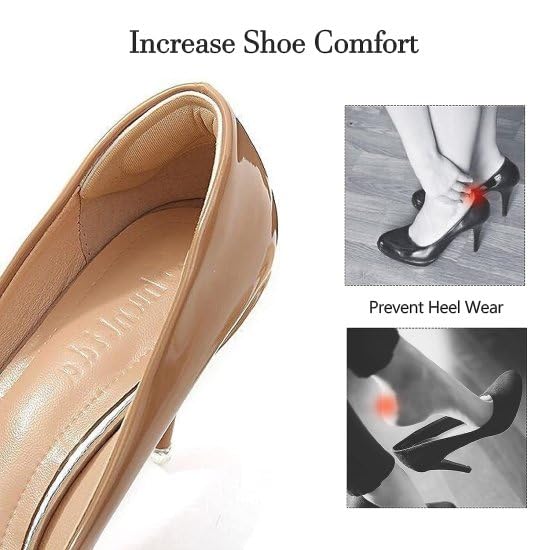 Image of Microfiber Leather Heel Cushion Pads, Mukifine Heel Liners Prevent Heel Blisters, Bunion Callus, and Loose Shoes, Heel Preventor for Heel Pain Relief for man & women (BLACK)