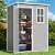 Gizoon 5x3 FT Resin Outdoor Storage Shed with Floor, Waterproof Lockable Storage Shed with Window, Plastic Outside Tool Storage Shed for Garden, Backyard, Patio, Lawn, Gray