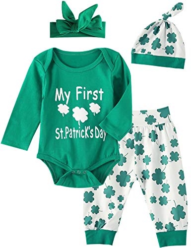 Irish Girl Outfit - 4Pcs Outfit Set Clover Baby Boy