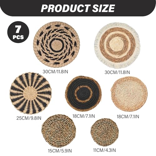 7 paniers muraux boho de différentes tailles pour salon - 3
