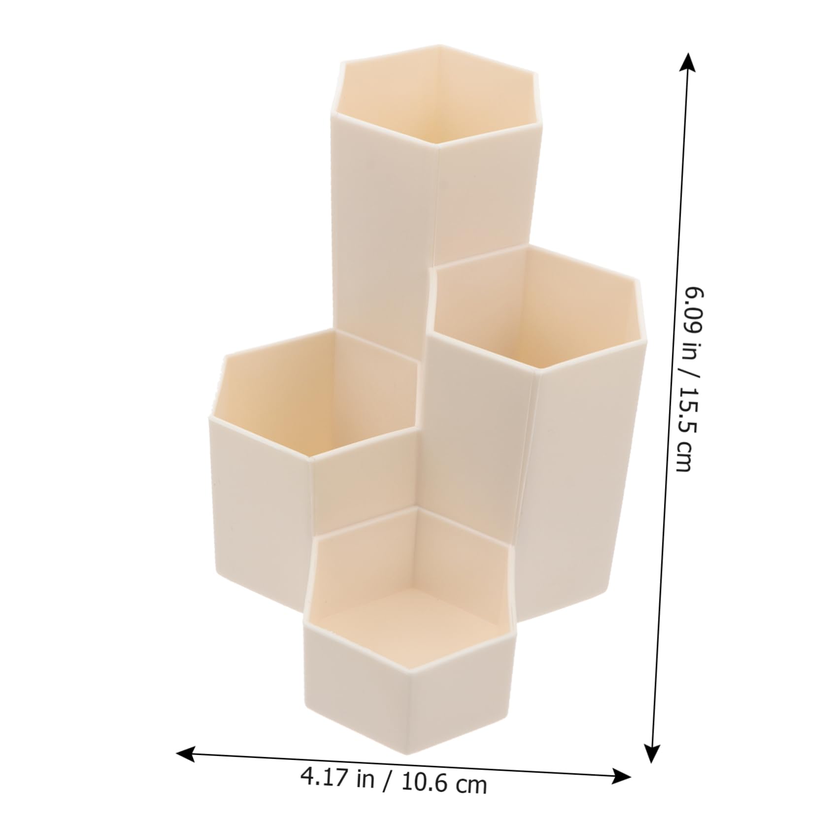 3pezzi Organizer Scrivania Multifunzionale Portapenne e Portaoggetti Cosmetici Design Esagonale Per