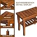 Teak Wood Shower Bench Stool with Storage Shelf, Wooden Waterproof Bathroom Spa Bathing Teak Shower Stool with Non-Slip Feet Gadget 2024 for Indoor or Outdoor Shower Chair Seat Organizer