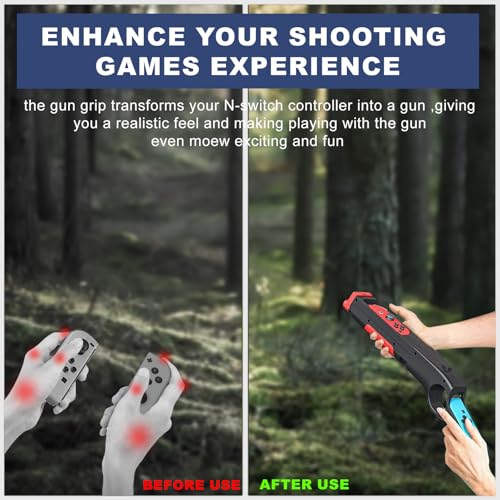 Image of RCBDCYGJ Game gun Controller Compatible with Nintendo Switch /Switch OLED, 1 Pack Replacement for Joy-Con Controller Game Hand Grips Compatible with Nintendo Switch Joycons /Switch OLED