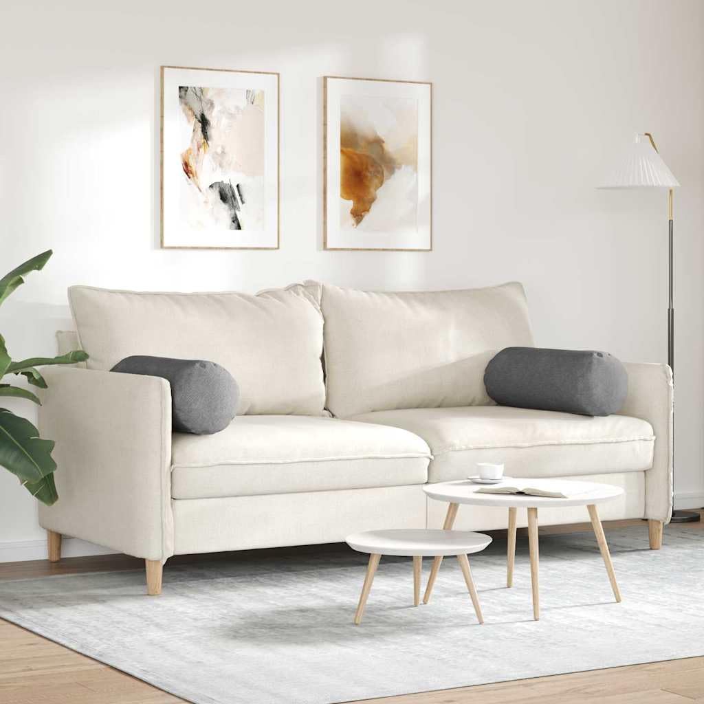 2er-Set Bolsterkissen Dunkelgrau Ø 25 x 70 cm Nackenrolle Cord | Weiche Nackenrollen mit Reißverschluss für gemütliche Stunden im Wohnzimmer und Schlafzimmer.