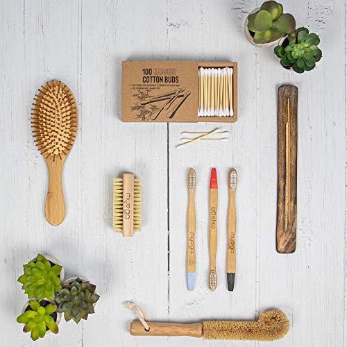 Myga RY1280 Houten nagelborstel met natuurlijke haren - Dubbelzijdige schrobborstel voor het reinigen van nagels… - Afbeelding 7