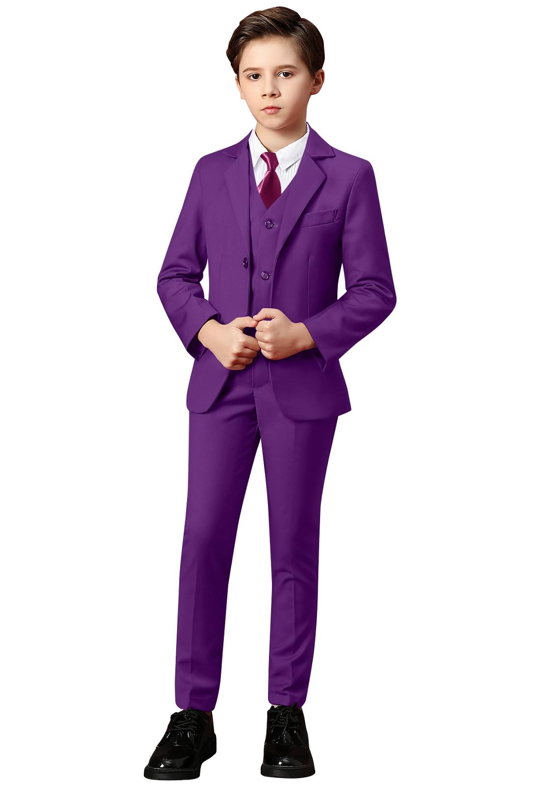 Yanlu Boys Suits Set Vest Pants Dress Shirt and Tie for Toddler Kids Formal Dresswear