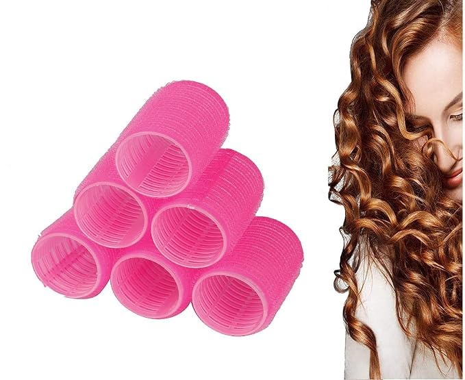 KNAFS COLLECTIONS, Thermal Hair Rollers for Short Hair - Assorted Rollers for Hair, Rollers Hair Curlers for Long Hair,Hair Roller, Self Grip Hair Rollers for Blowout Look for Long Hair 6 PCS (2.5CM)