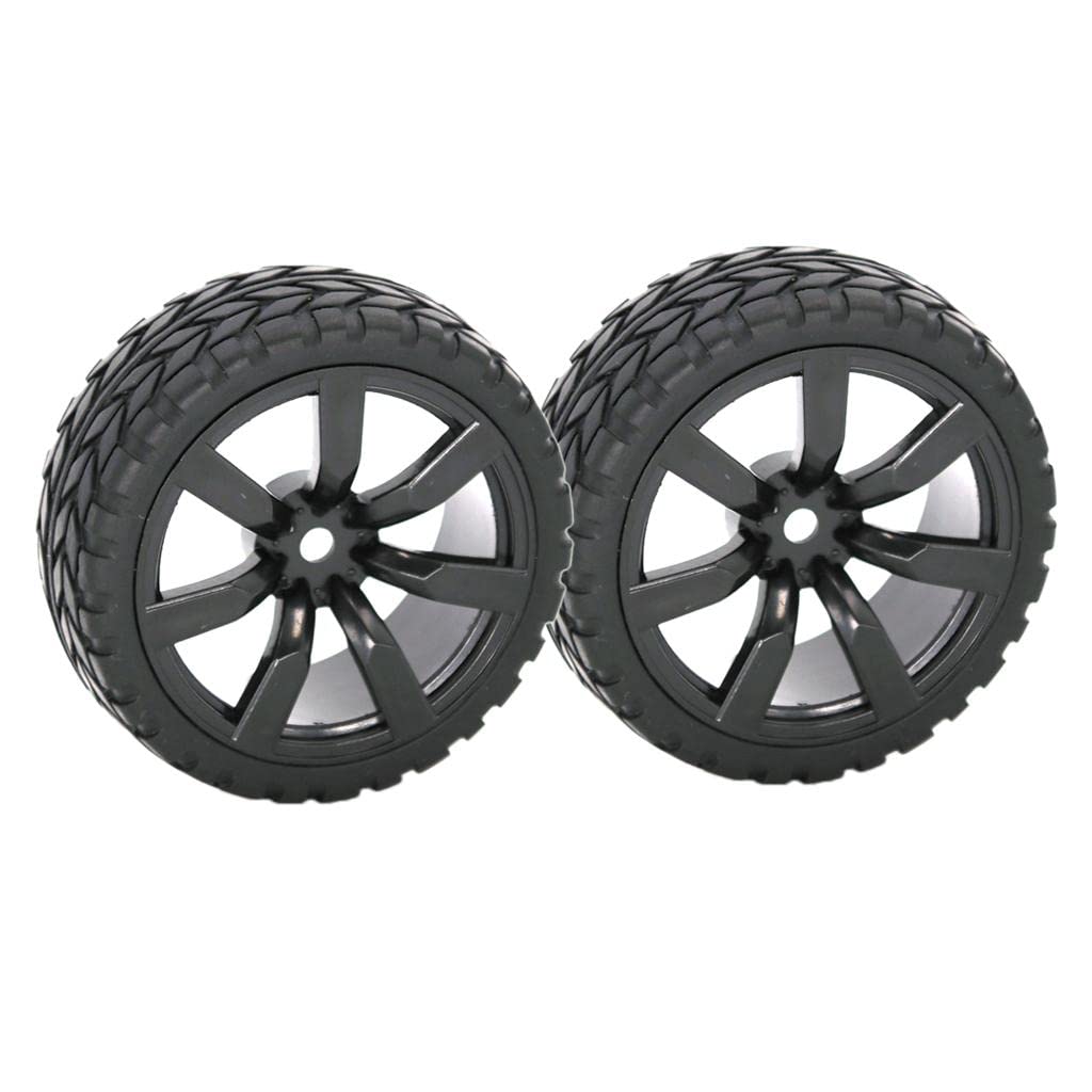 UJEAVETTE 63Mm Rubber Tyres Tire 1/ Rim Set for 1:10 Scale On-Road Car Accessories