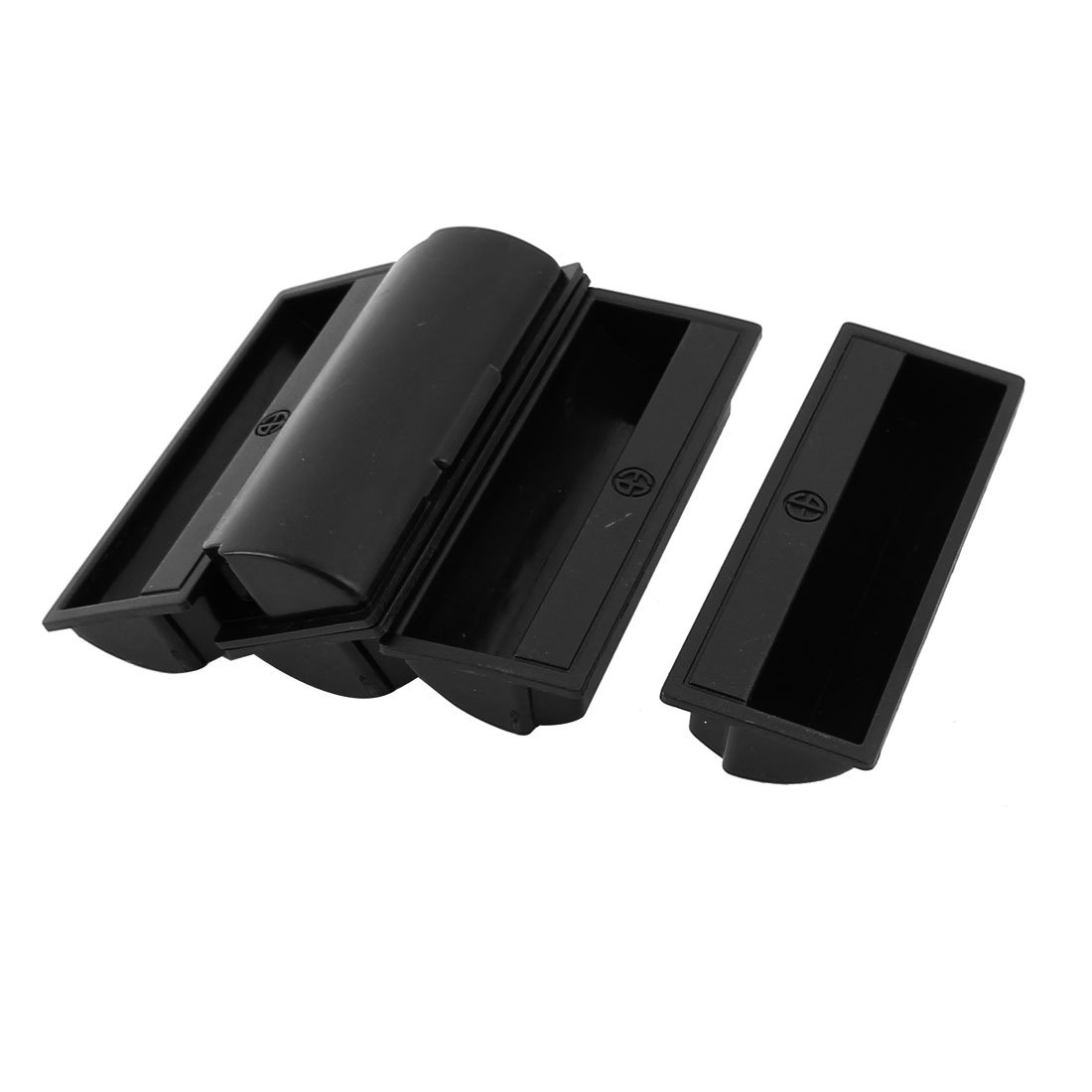 5Pcs Black Plastic Recessed Flush Pull Door Finger Insert Slide Handle