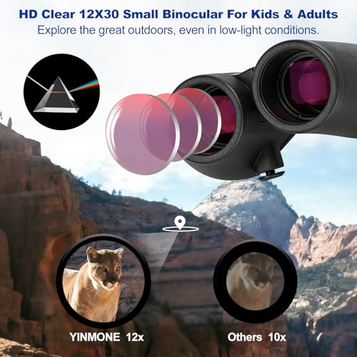 Binoculares compactos 12x30 ligeros para niños y adultos miniatura 5