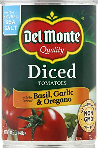 Del Monte Canned Diced Tomatoes with Basil, Garlic and Oregano, 14.5 Ounce