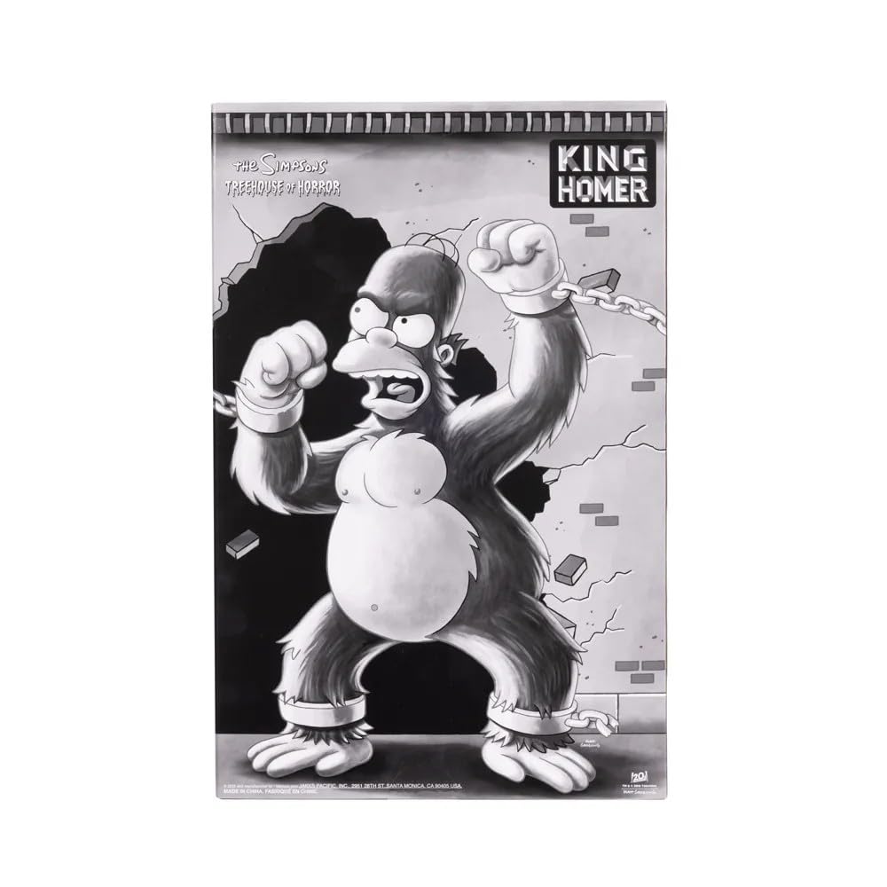 Peluche da collezione di Re Homer dei Simpson, prodotto da Jakks Pacific, con licenza ufficiale, alto 40 cm, ispirato all'episodio "La casa sull'albero dell'orrore"