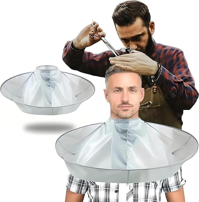Waterproof Haircut Cape Umbrella, Portable Hair Clippings Catcher for Adults Kids, Reusable Hairdressing Cloak with Anti-Static Nylon (Easy Storage, Salon & DIY Home Use)-picture-57