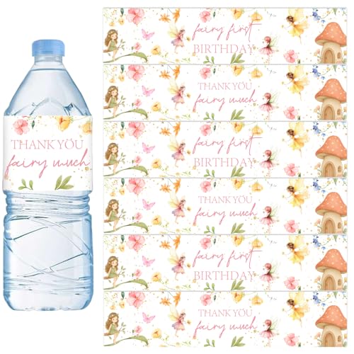 Autocollants pour bouteille d'eau My Fairy et décors de premier anniversaire