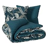 Nombre de fils/cm² : 57 fils Atmosphera - Parure de lit Art Déco Paon en Coton 240x220 cm