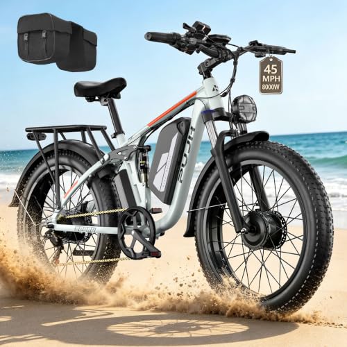 8000W Adults Dual Motor E-Bike Up to 100Mi 60V 24" Fat Tire image 3