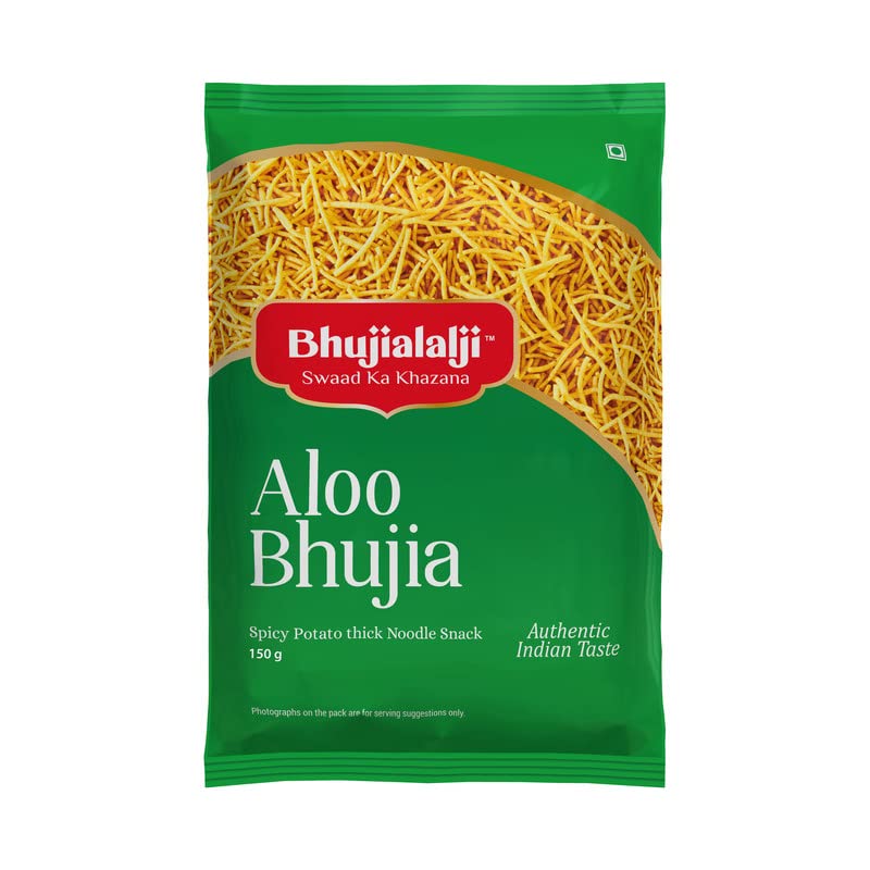 Bhujialalji Aloo Bhujia (pack of 1) 150g | Namkeen made of potatoes,gram flour,Spices and herbs | All time favourite indian snacks/Namkeen | Ready to eat | Crispy & Light snacks