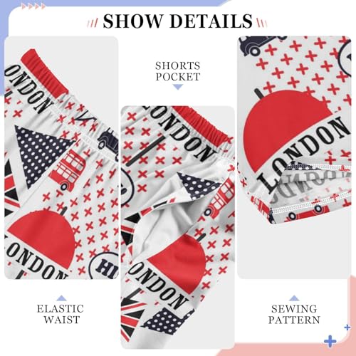 ZZXXB Hi London Boys Long Pants Soft Trousers Elastic Waist Kids Lounge Bottoms with Pockets S-XL4