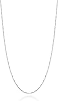 Miabella 1mm Thin Box Chain Necklace 925 Sterling Silver or 18K Gold Plated, Italian Made Hypoallergenic Jewelry for Women