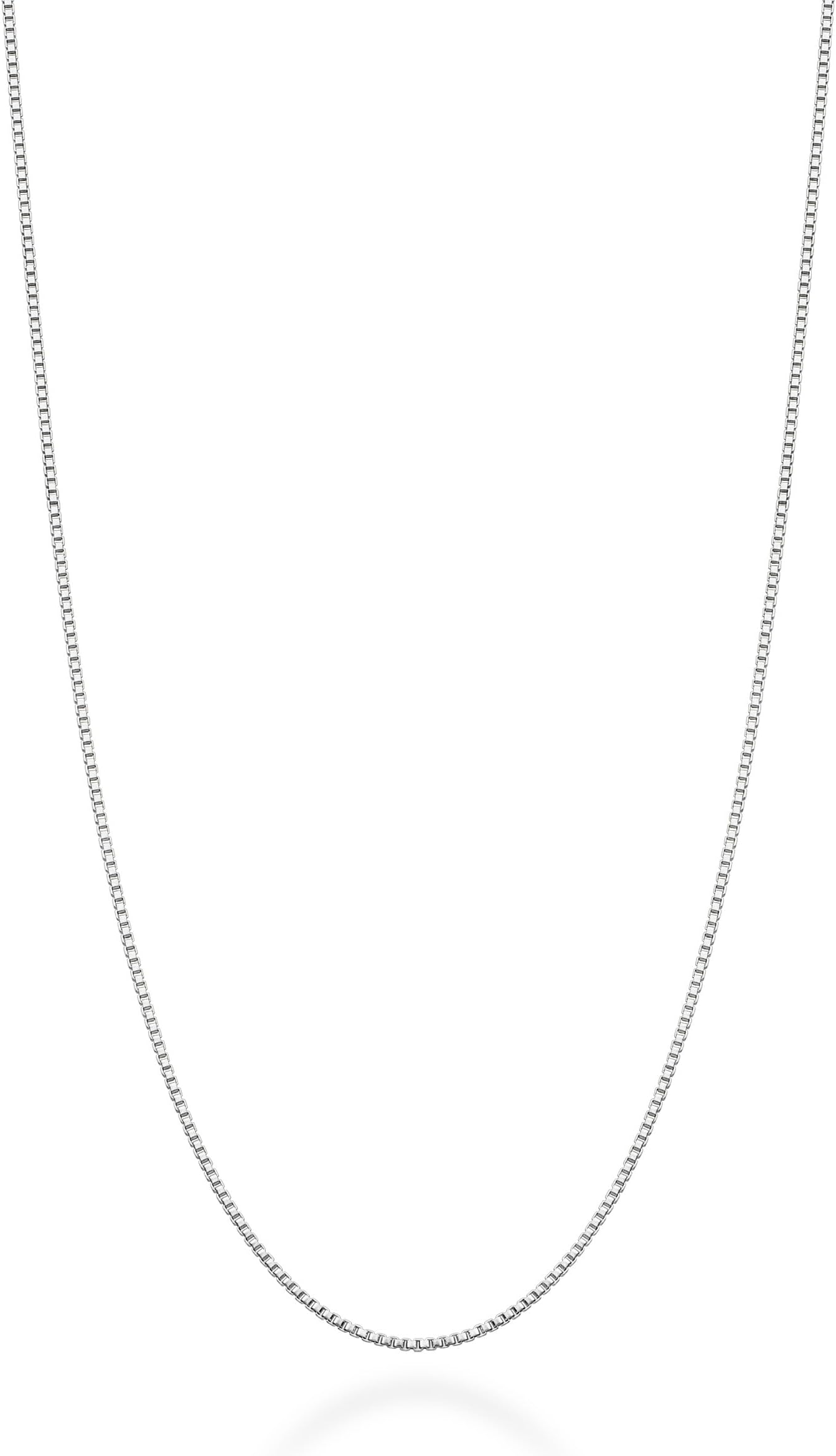 Miabella Italian 925 Sterling Silver or 18K Gold Plated 925 Sterling Silver Thin 1mm Box Chain Necklace for Women, Made in Italy
