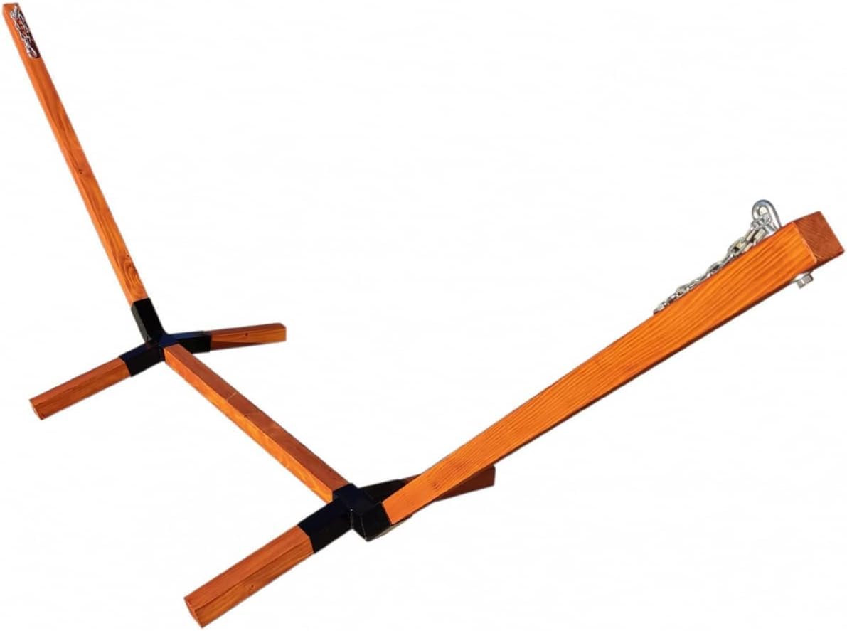 Structure de hamac en bois imprégné, pliable et réglable, kit complet, robuste et stable, 200 kg, pour 1 ou 2 personnes, se reposer partout sur un hamac confortable 65 x 65 mm