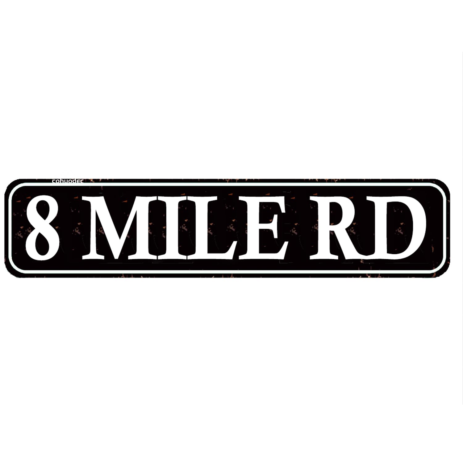 8 MILE RD Decor Rustic Street Metal Sign for Home Patio Garden Bar Farm House Garage Wall Decor Black Tin Signs 4x16 Inch