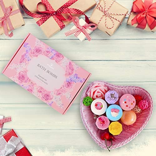 Bath Bombs Gift Set6pcs, TTRWIN Organic Natural Vegan Spa Bath Bomb Kit with Different Organic Essential Oils