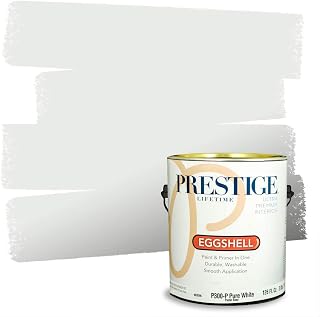 PRESTIGE Paints Interior Paint and Primer In One, 1-Gallon, Eggshell, Comparable Match of Sherwin Williams* Ceiling Bright White*